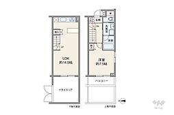 アルファステイツ世田谷一丁目メゾン・ド・プレミアム 1LDKの間取図画像