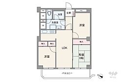 シーアイマンション駒場B棟 3LDKの間取図画像