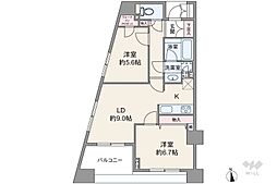 プラティーク三軒茶屋 2LDKの間取図画像