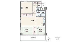溝の口セントラルマンション 3LDKの間取図画像