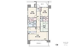 クレストシティ宮崎台 3LDKの間取図画像
