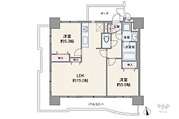 マイキャッスル用賀シティーコア 2LDKの間取図画像