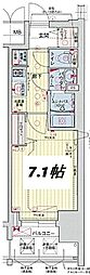 名古屋市営東山線 亀島駅 徒歩5分の賃貸マンション 4階1Kの間取り