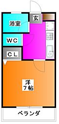 グランデ志茂I 1階1Kの間取り