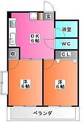 ローヤルマンション 2DKの間取図画像