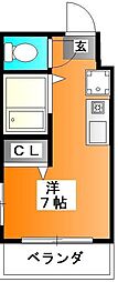 ビレッジ中根 ワンルームの間取図画像
