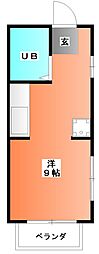 メゾンジュネス ワンルームの間取図画像