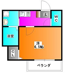 アヴェイル赤羽岩淵 1Kの間取図画像