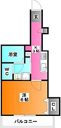 リーベ赤羽 1Kの間取図画像