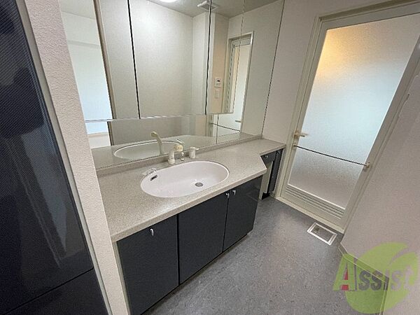 画像15:独立洗面台は広く収納が付いており鏡の中にも収納できます