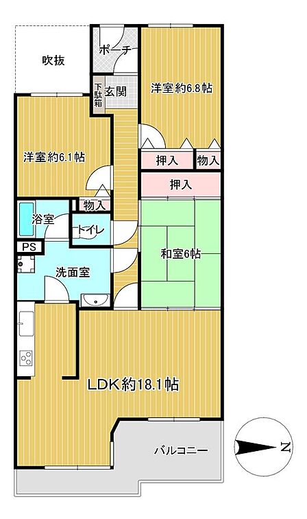3LDK 間取り