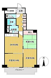 コープ野村深江橋 3DKの間取図画像