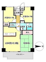 藤和ハイタウン平野駅前 3LDKの間取図画像