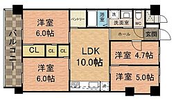 啓成ハイツ松江 4LDKの間取図画像