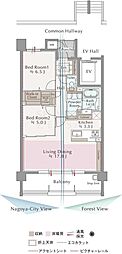 モアグレース高蔵寺フォレストフォート 2LDKの間取図画像
