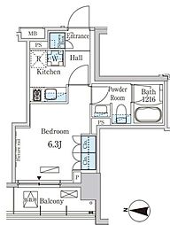 JR総武線 錦糸町駅 徒歩12分の賃貸マンション 5階1Kの間取り