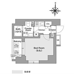 都営新宿線 森下駅 徒歩5分の賃貸マンション 4階1Kの間取り
