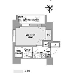 都営新宿線 森下駅 徒歩5分の賃貸マンション 9階1Kの間取り