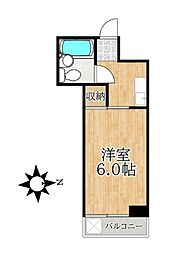 東京メトロ東西線 葛西駅 徒歩8分の賃貸マンション 5階1Kの間取り