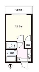 東京メトロ東西線 葛西駅 徒歩16分の賃貸アパート 2階1Kの間取り
