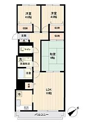 東京メトロ東西線 南行徳駅 徒歩8分の賃貸マンション 2階3LDKの間取り