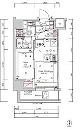 都営新宿線 住吉駅 徒歩6分の賃貸マンション 2階1DKの間取り