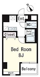 東京メトロ東西線 浦安駅 徒歩5分の賃貸マンション 1階1Kの間取り