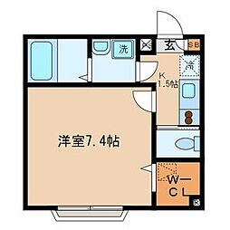 都営新宿線 船堀駅 徒歩4分の賃貸アパート 1階1Kの間取り