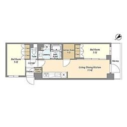 都営新宿線 瑞江駅 徒歩7分の賃貸マンション 3階2SLDKの間取り