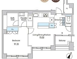 東京メトロ半蔵門線 水天宮前駅 徒歩6分の賃貸マンション 6階1LDKの間取り