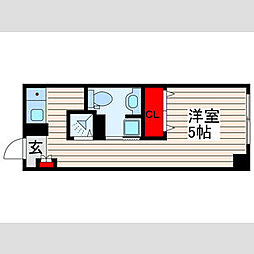 東京メトロ東西線 門前仲町駅 徒歩9分の賃貸マンション 6階ワンルームの間取り