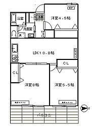 マイサンライズ 3LDKの間取図画像
