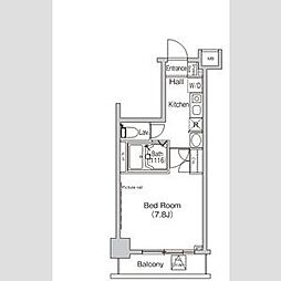 プライムアーバンカサイイースト 1Kの間取図画像