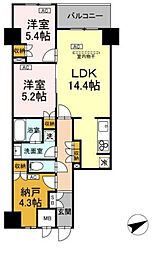 サンジョイアゼロ 2SLDKの間取図画像