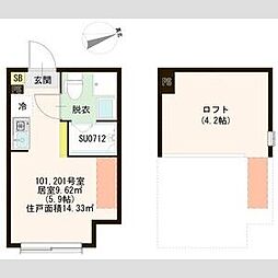 ラヴィ新小岩 ワンルームの間取図画像