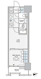 パークアクシス市川 1DKの間取図画像