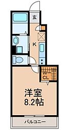 ソルクレスト 1Kの間取図画像