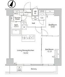 ファミルート船堀 2LDKの間取図画像
