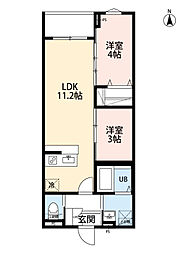 robot home 京成小岩II 2LDKの間取図画像