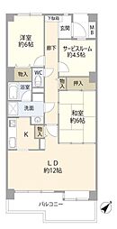 ライオンズマンション南市川二番館 2SLDKの間取図画像