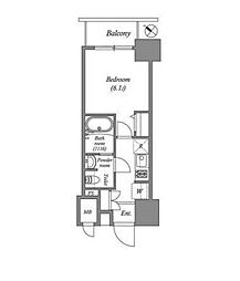 レフィールオーブ南行徳駅前 1Kの間取図画像