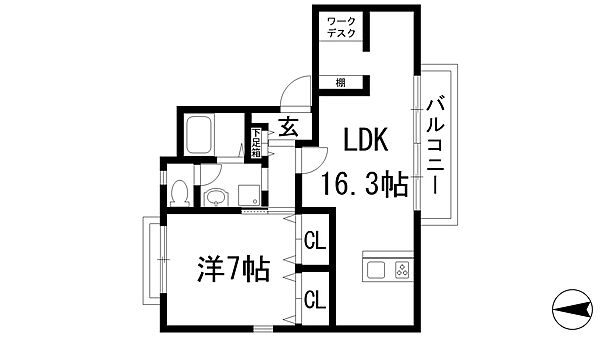 ツインドリームハイツB棟 ｜兵庫県川西市下財町(賃貸アパート1LDK・1階・51.87㎡)の写真 その2