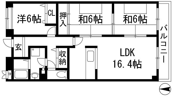 ブランドール ｜兵庫県西宮市伏原町(賃貸マンション3LDK・6階・75.85㎡)の写真 その2