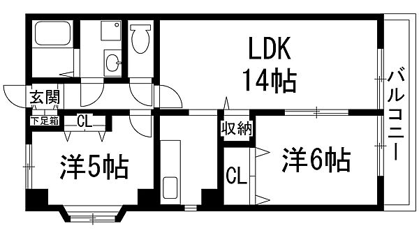 フィノカサ宝南 ｜兵庫県宝塚市湯本町(賃貸マンション2LDK・2階・55.72㎡)の写真 その2