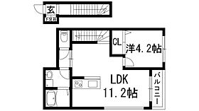 arbre fuille(アルブルフィーユ）  ｜ 兵庫県宝塚市野上1丁目（賃貸アパート1LDK・2階・38.96㎡） その2