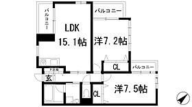 パレスフォー甲東園  ｜ 兵庫県西宮市甲東園2丁目（賃貸マンション2LDK・2階・68.22㎡） その2