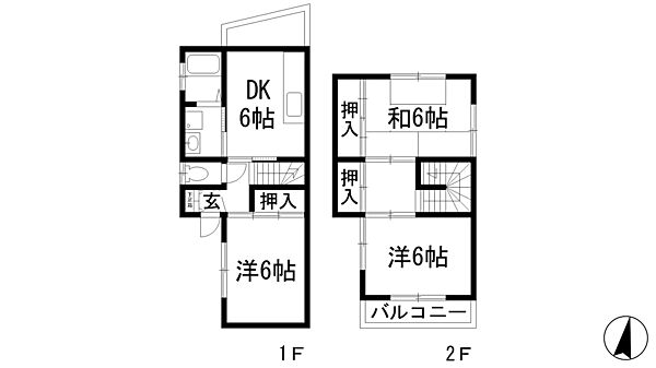 門戸岡田町貸家D棟 ｜兵庫県西宮市門戸岡田町(賃貸一戸建3DK・1階・67.80㎡)の写真 その2