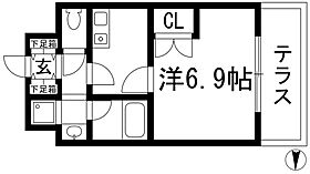 コンセール上ヶ原  ｜ 兵庫県西宮市上ケ原二番町（賃貸マンション1K・1階・25.35㎡） その2