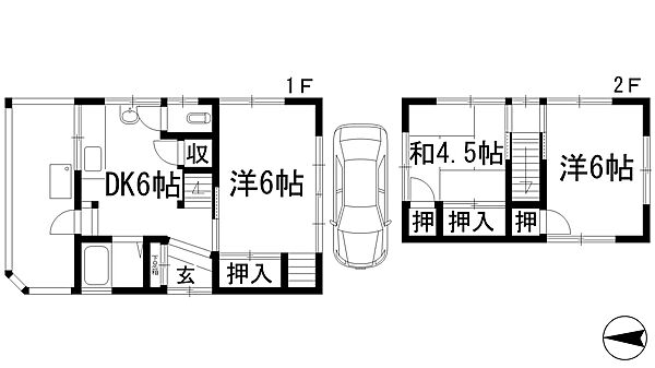 旭町2丁目岡田貸家5 ｜兵庫県宝塚市旭町2丁目(賃貸一戸建3DK・1階・50.00㎡)の写真 その2