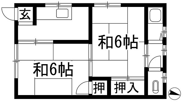 杉村文化 ｜兵庫県伊丹市瑞穂町3丁目(賃貸アパート2K・2階・33.00㎡)の写真 その2